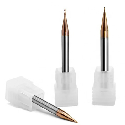 Molinos de extremo micro de la nariz de la bola de Mills Two Flutes 0.1m m del extremo Hrc60